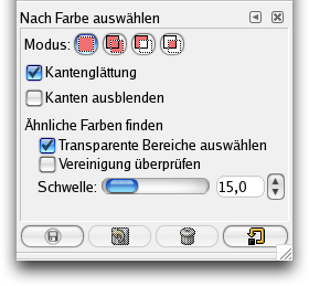 Werkzeugeinstellungen für Nach Farbe auswählen
